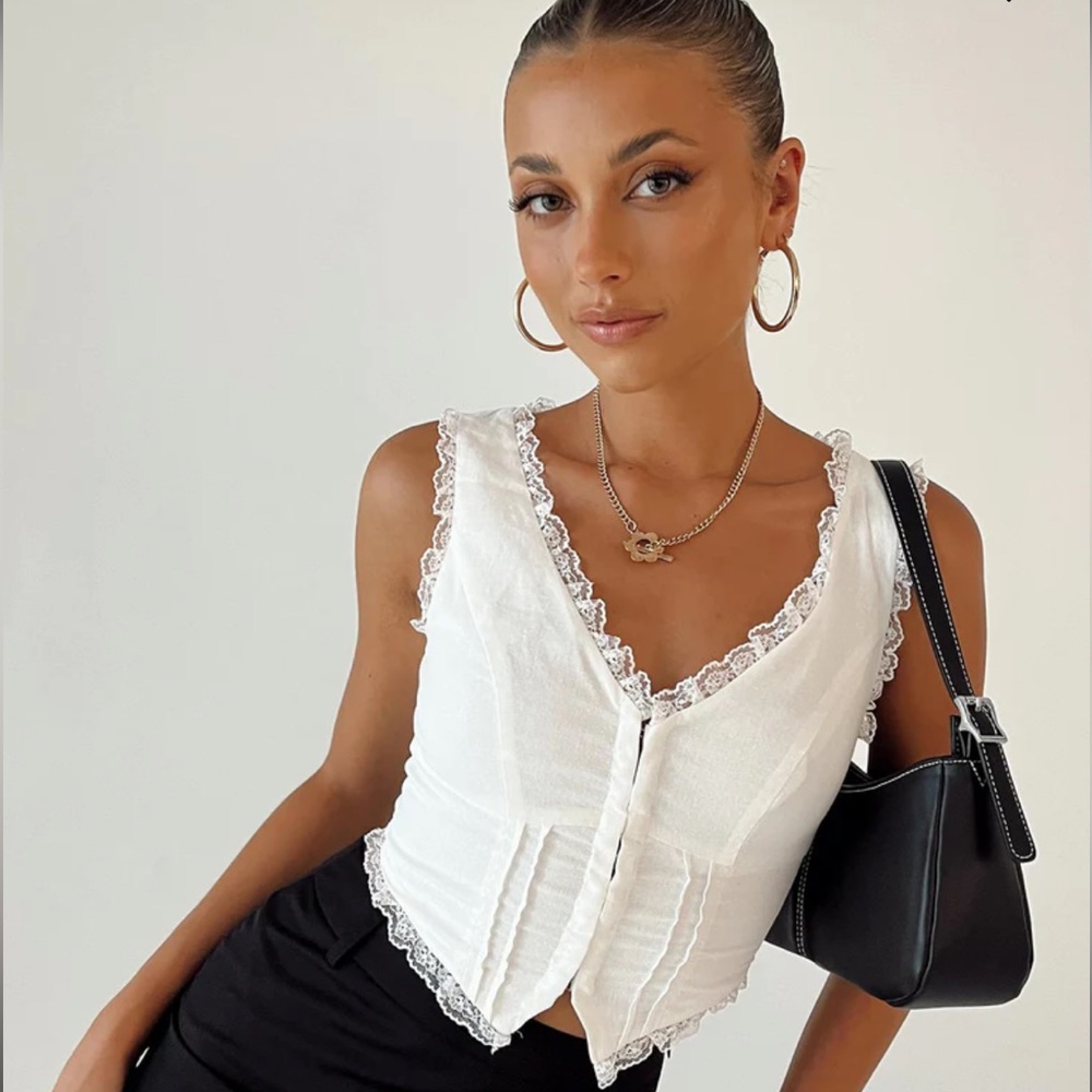 Princess Polly white button top